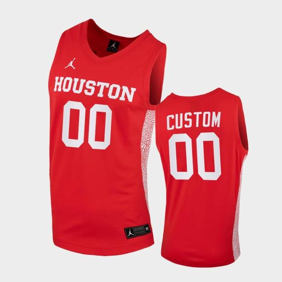 Men's Houston Cougars Custom Name Number Red Replica College Basketball Jersey