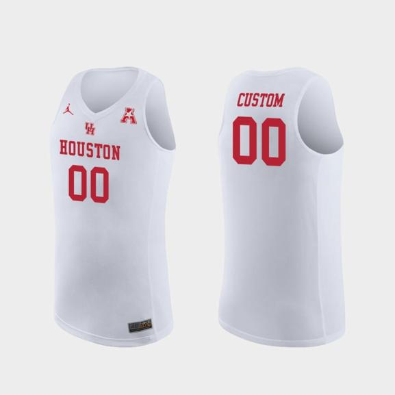 Men's Custom Name Number Houston Cougars White Replica College Basketball Jersey