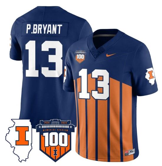 Men's Pat Bryant Jersey #13 Illinois Fighting Vapor Limited College Football Stitched Throwback