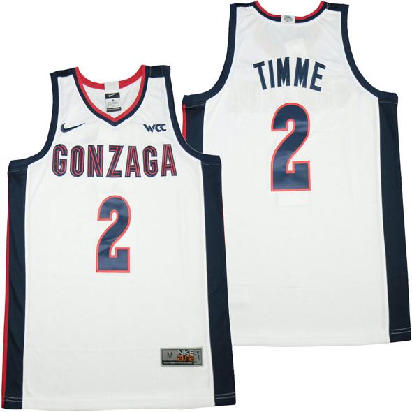 Men's Gonzaga Bulldogs #2 Drew Timme NCAA Basketball Jersey White