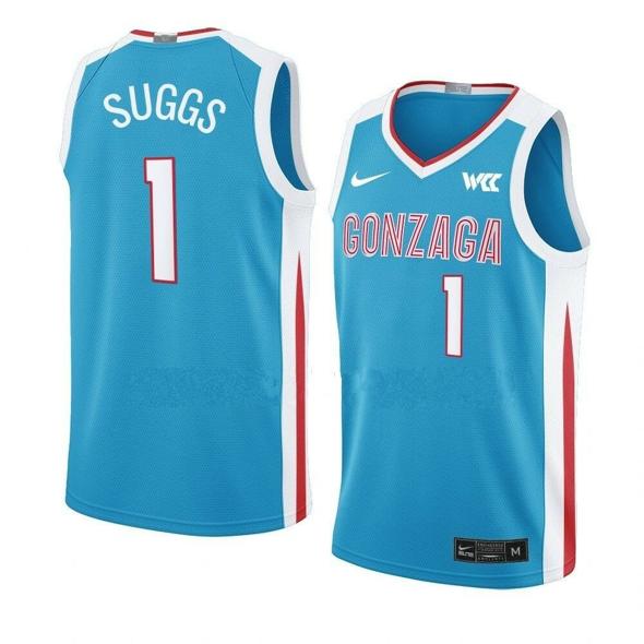 Men's #1 Jalen Suggs Gonzaga Bulldogs College Basketball Jerseys Blue