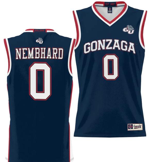 Men's Ryan Nembhard Jersey #0 Gonzaga Bulldogs NIL College Basketball Lightweight Black