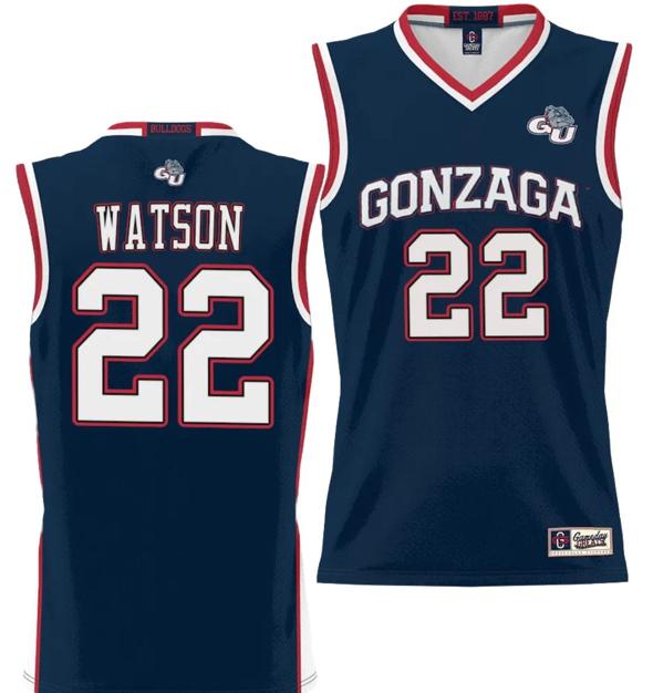 Men's Anton Watson Jersey #22 Gonzaga Bulldogs NIL College Basketball Lightweight Black