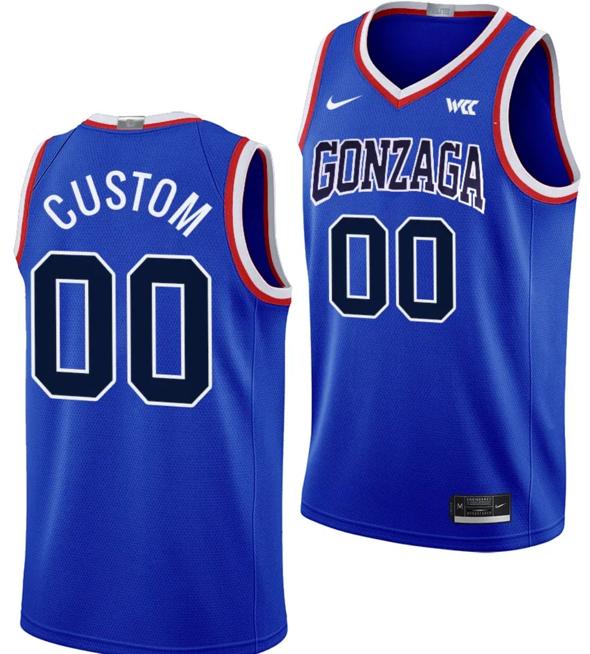 Men's Customized Gonzaga Bulldogs Jersey Name and Number Throwback Basketball uniform 2023-24 Blue