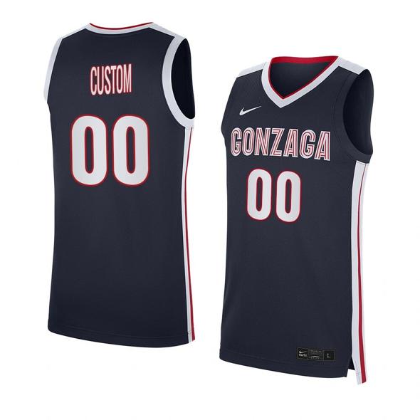 Men's Customized Gonzaga Bulldogs Jersey Basketball College Name and Number Navy