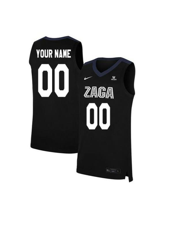 Men's Customized Gonzaga Bulldogs Jersey College Basketball Name and Number Elite Black