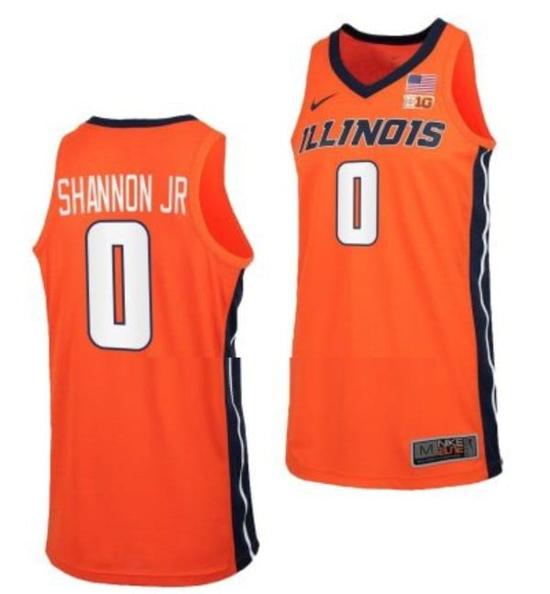 Men's Terrence Shannon Jr Jersey #0 Illinois Fighting Illini College Basketball Orange