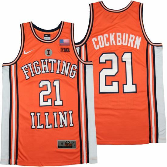 Men's Illinois Fighting Illini #21 Kofi Cockburn NCAA Basketball Jersey