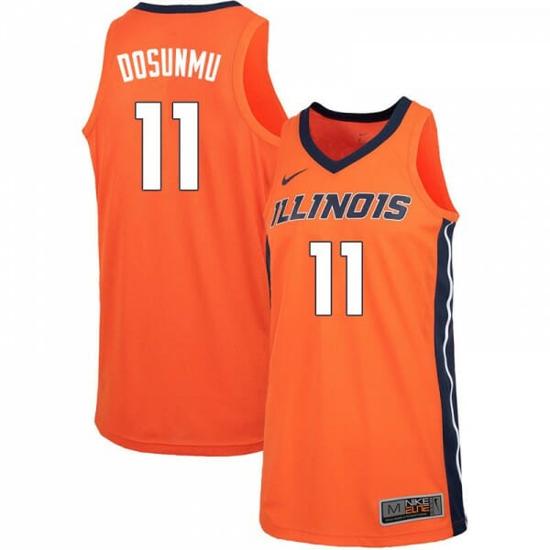 Men's Illinois Fighting Illini #11 Ayo Dosunmu Orange University College Basketball Jerseys