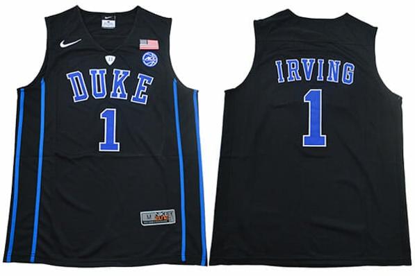 Men's Duke Blue Devils #1 Kyrie Irving Basketball NCAA Basketball Jersey Black V-neck