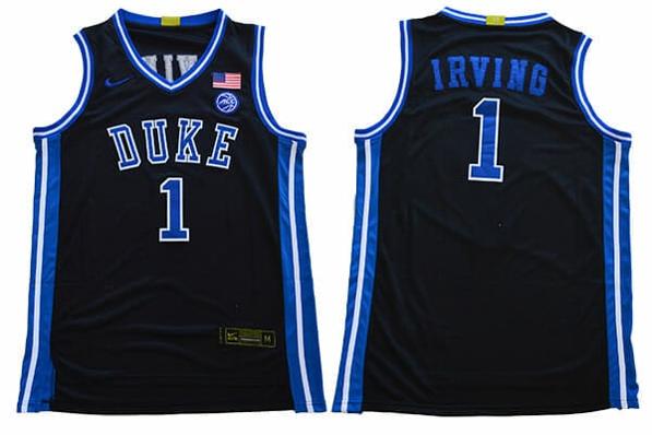 Men's Duke Blue Devils #1 Irving Basketball NCAA Basketball Jersey Black