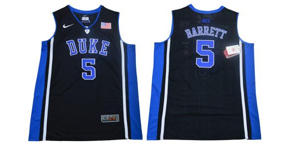 Men's Duke Blue Devils #5 Barrett Basketball NCAA Basketball Jersey Black Elite