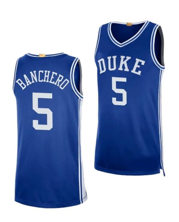 Men's Men's #5 Paolo Banchero Jersey Duke Blue Devils College Basketball Jerseys Blue