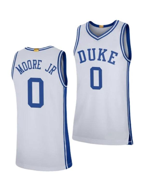 Men's Men's #0 Wendell Moore Jr Jersey Duke Blue Devils College Basketball Jerseys White