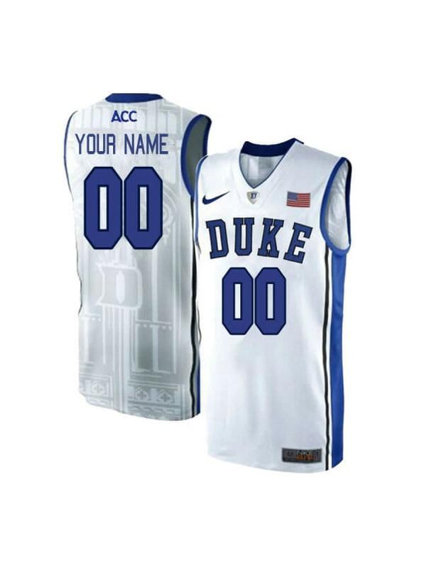 Men's Customized Duke Blue Devils Jersey College Basketball Name and Number Elite White ACC