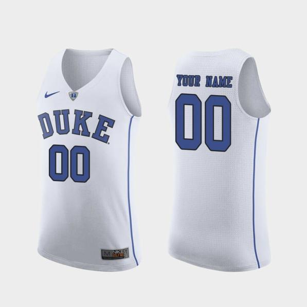 Men's Customized Name Number Duke Blue Devils White March Madness College Basketball Jersey