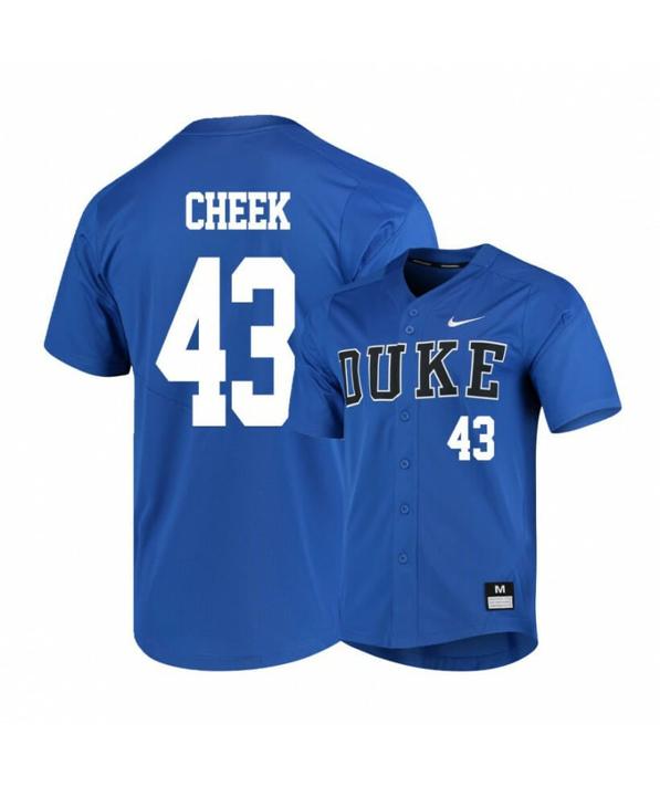 Men's Duke Blue Devils 43 Chase Cheek Blue Elite Baseball Jersey