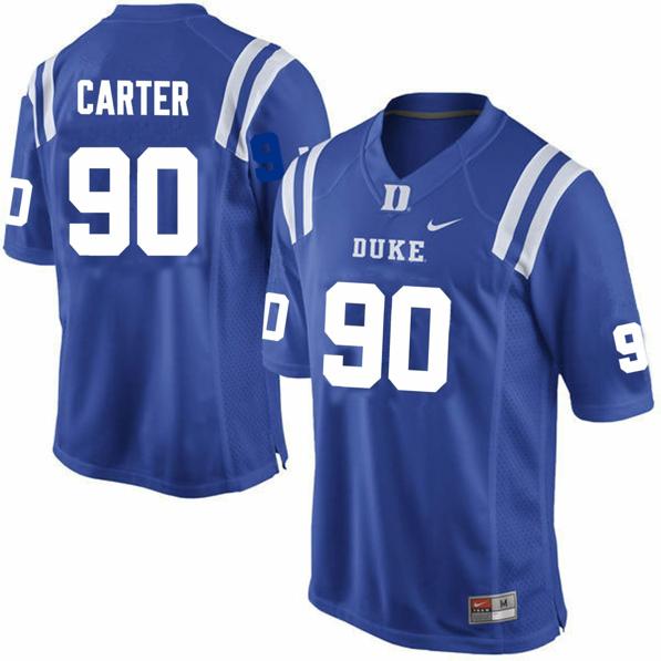 Men's Duke Blue Devils DeWayne Carter Jersey #90 College Football Blue