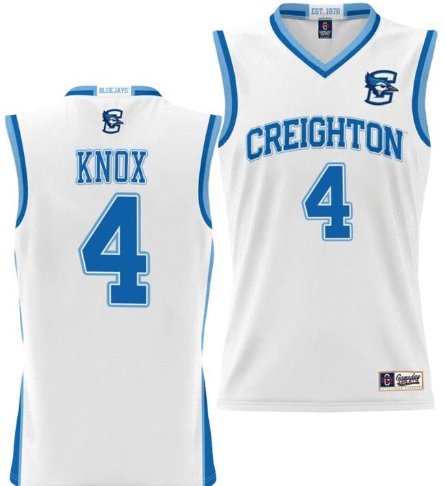 Men's Sterling Knox Jersey #4 Creighton Bluejays College NIL Basketball Lightweight White