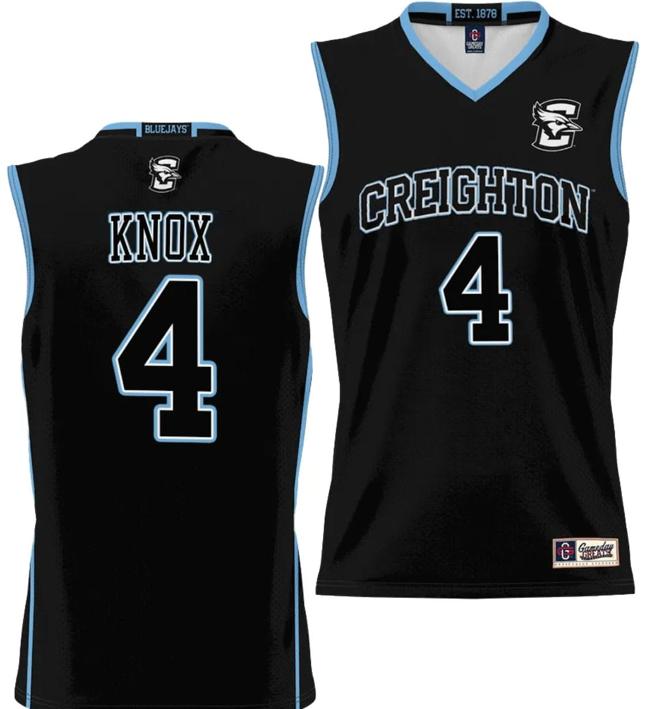 Men's Sterling Knox Jersey #2 Creighton Bluejays College NIL Basketball Lightweight Black