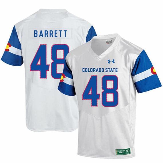 Men's Colorado State Rams #48 Shaquil Barrett NCAA Football Jersey White