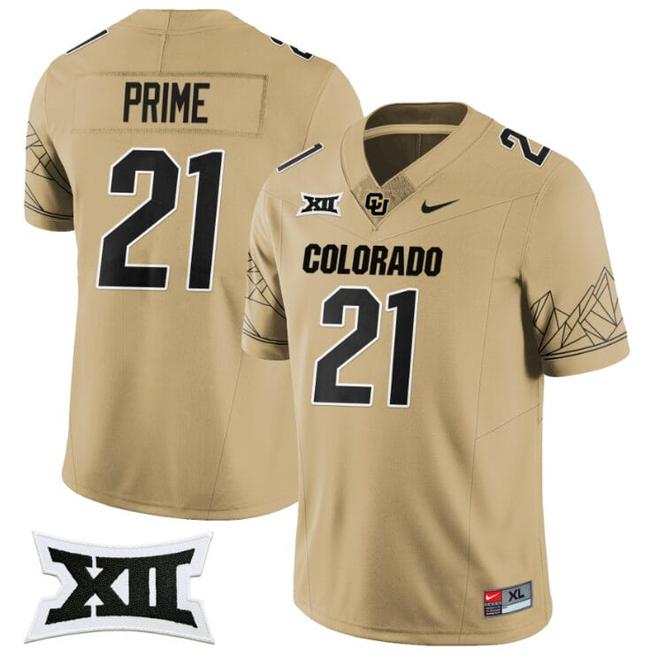 Men's Nike Coach Prime Jersey #21 Colorado Buffaloes 2024 Vapor Limited NCAA Football Gold