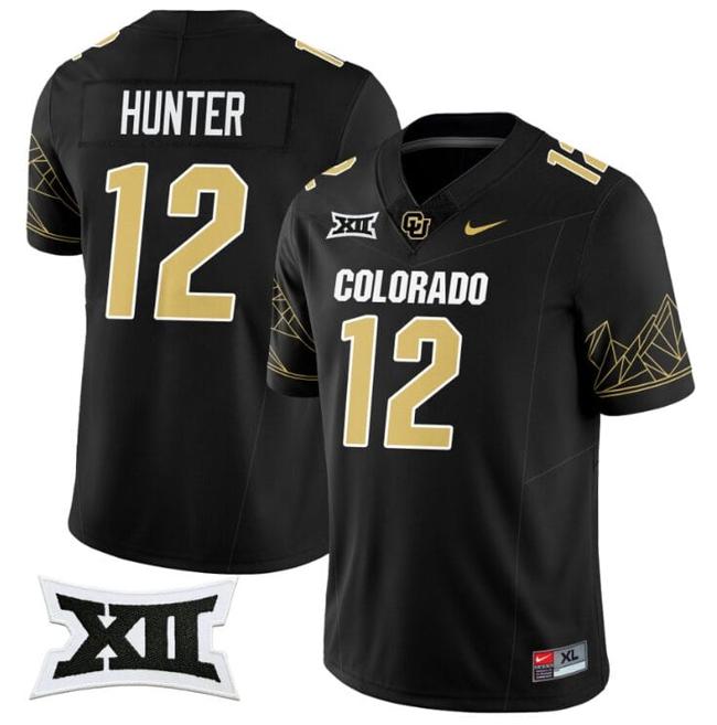 Men's Nike Travis Hunter Jersey #12 Colorado Buffaloes 2024 Vapor Limited NCAA Football Black