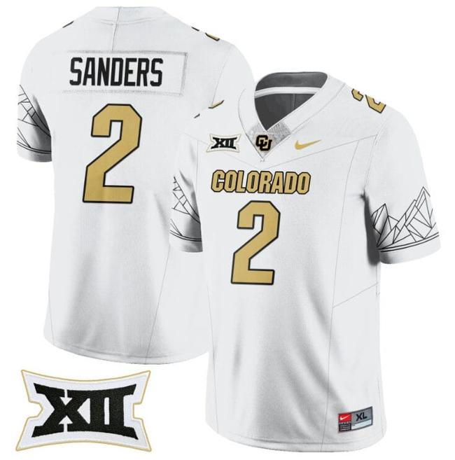 Men's Nike Shedeur Sanders Jersey #2 Colorado Buffaloes 2024 Vapor Limited NCAA Football White