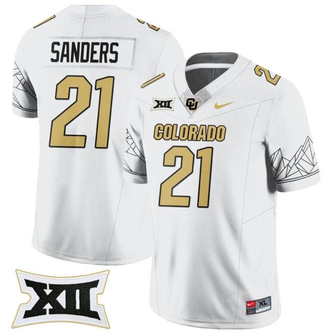 Men's Nike Shilo Sanders Jersey #21 Colorado Buffaloes 2024 Vapor Limited NCAA Football White