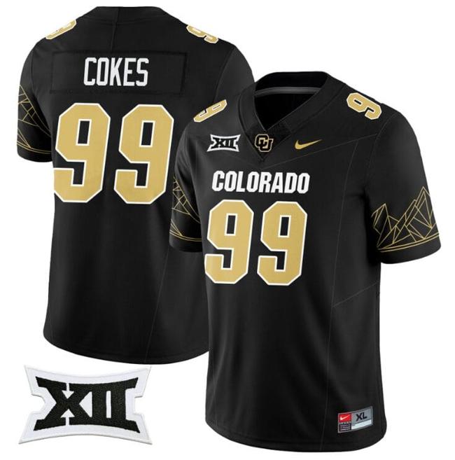 Men's Nike Shane Cokes Jersey #99 Colorado Buffaloes 2024 Vapor Limited NCAA Football Black