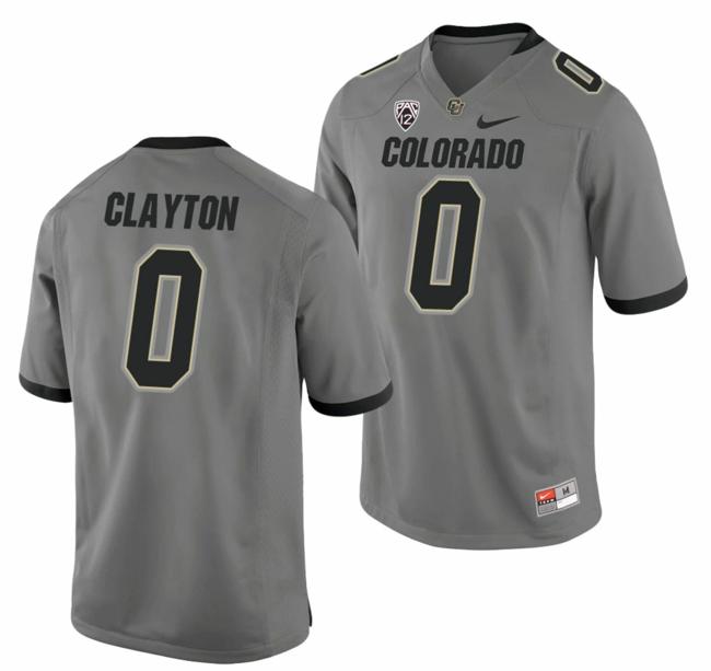 Men's Nike Ashaad Clayton Jersey Colorado Buffaloes College Football Game Gray #0