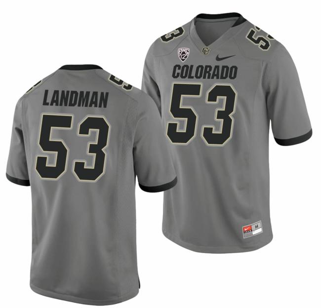 Men's Nike Nate Landman Jersey Colorado Buffaloes College Football Game Gray #53