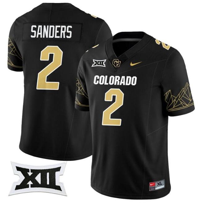 Men's Nike Shedeur Sanders Jersey #2 Colorado Buffaloes 2024 Vapor Limited NCAA Football Black