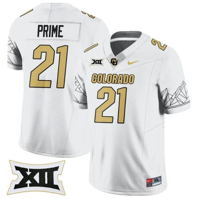 Men's Nike Coach Prime Jersey #21 Colorado Buffaloes 2024 Vapor Limited NCAA Football White