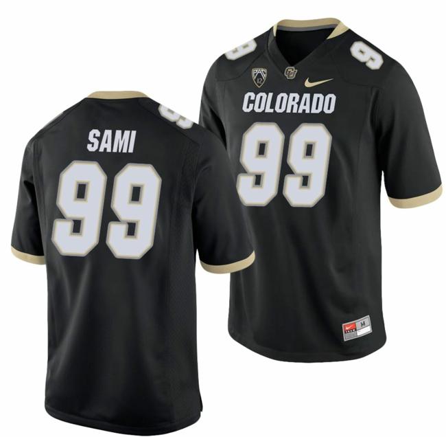 Men's Nike Jalen Sami Jersey Colorado Buffaloes College Football Game Black #99