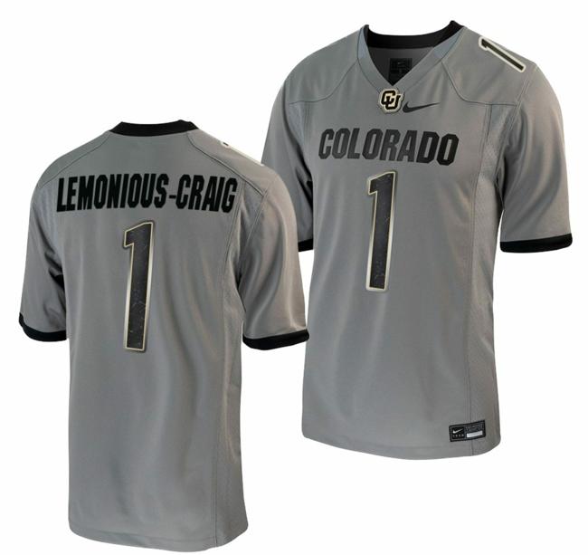 Men's Nike Montana Lemonious-Craig Jersey Colorado Buffaloes College Football Untouchable Game Grey #1