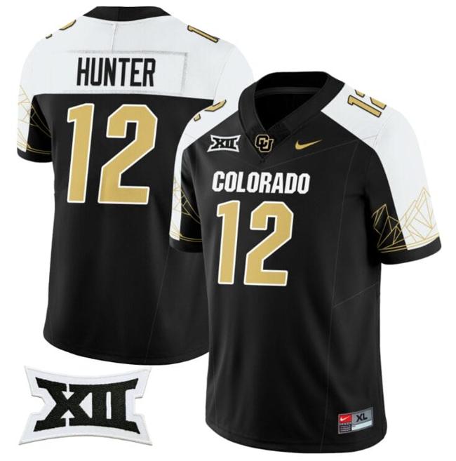 Men's Nike Travis Hunter Jersey #12 Colorado Buffaloes 2024 Vapor Limited NCAA Football Black Alternate