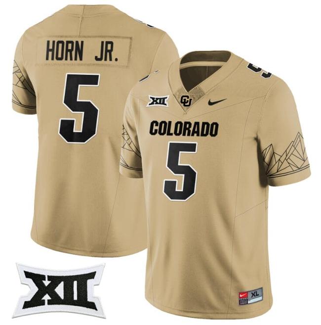 Men's Nike Jimmy Horn Jr Jersey #5 Colorado Buffaloes 2024 Vapor Limited NCAA Football Gold Alternate