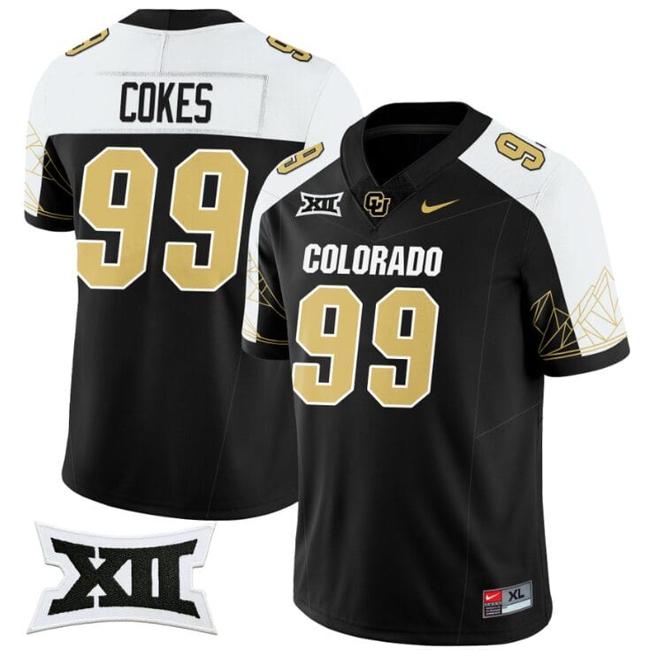 Men's Nike Shane Cokes Jersey #99 Colorado Buffaloes 2024 Vapor Limited NCAA Football Black Alternate