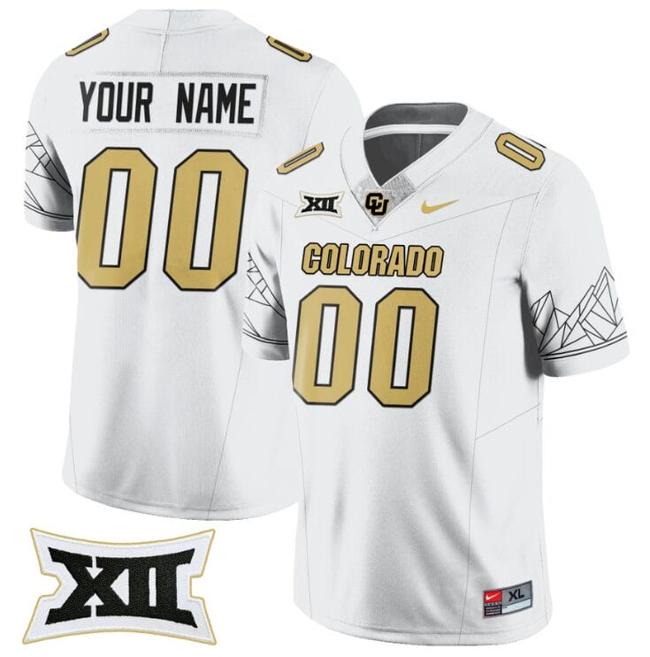 Men's Nike Customized Colorado Buffaloes Jersey Name and Number 2024 Vapor Limited NCAA Football White