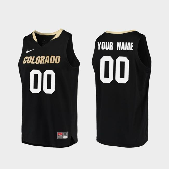 Men's Nike Customized Name Number Colorado Buffaloes Black Replica College Basketball Jersey