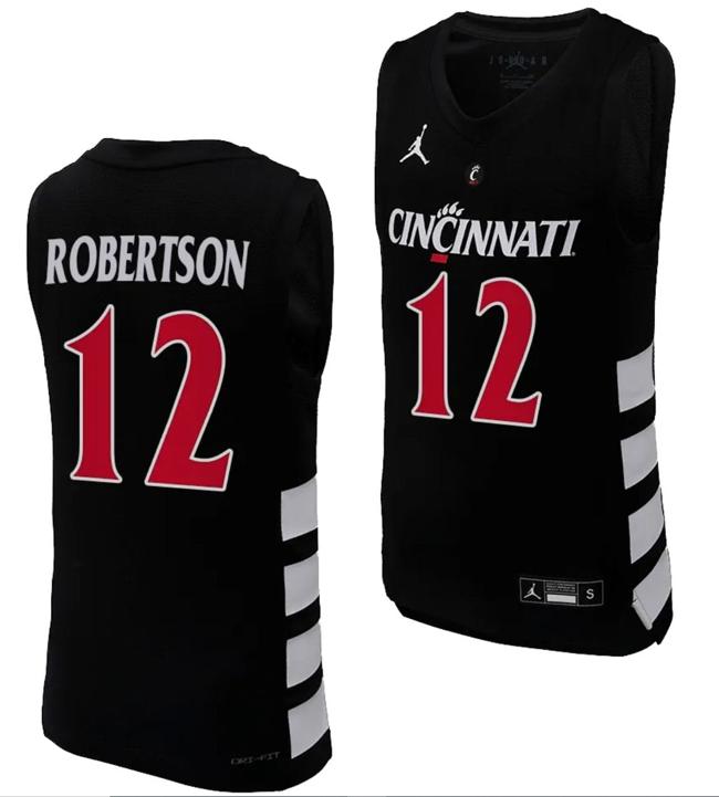 Men's Cincinnati Bearcats Oscar Robertson Jersey #12 Black Basketball Unisex Replica