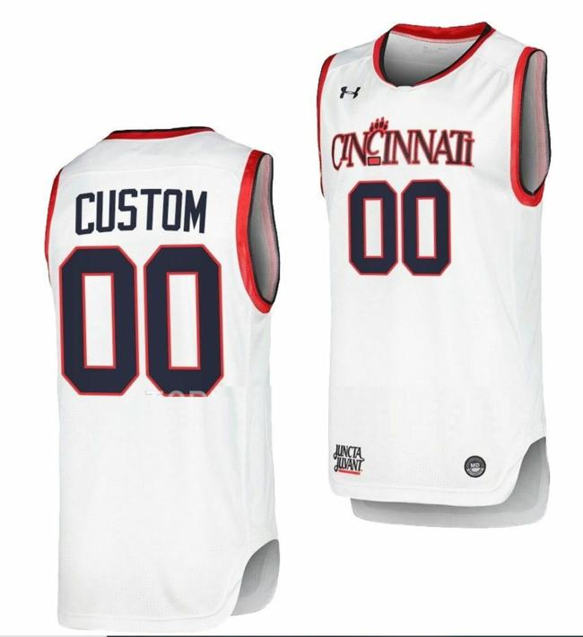 Men's Customized Cincinnati Bearcats Jersey Name and Number College Basketball Army White