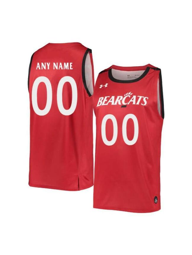 Men's Customized Cincinnati Bearcats Jersey College Basketball Name and Number Red Retro