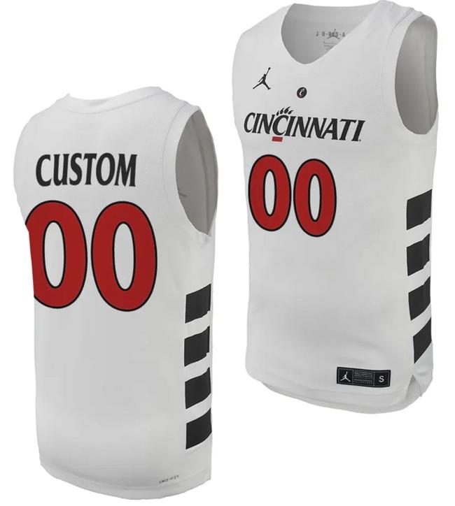 Men's Customized Cincinnati Bearcats Jersey Name and Number College Basketball Replica 2023-24 White