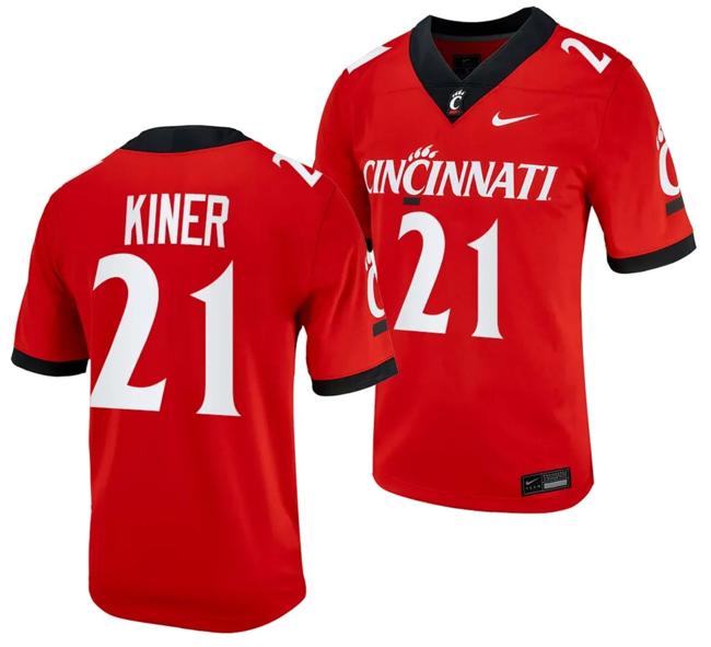 Men's Cincinnati Bearcats Corey Kiner Jersey #21 Red 2023 Alternate College Football