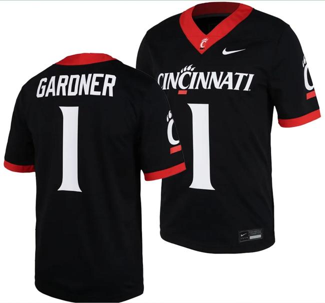 Men's Cincinnati Bearcats Sauce Gardner Jersey #1 Black 2023 Replica College Football