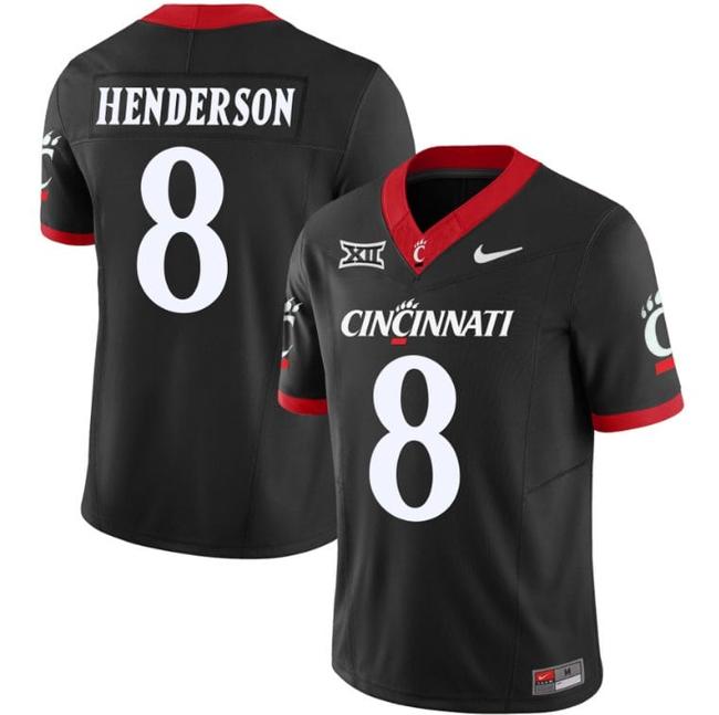 Men's Xzavier Henderson Jersey #8 Cincinnati Bearcats Vapor Limited College Football All Stitched Black