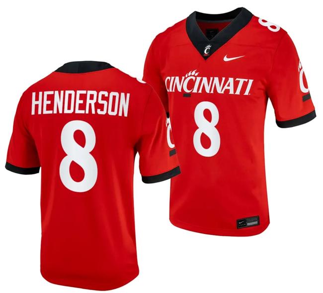 Men's Cincinnati Bearcats Xzavier Henderson Jersey #8 Red 2023 Alternate College Football