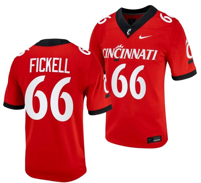 Men's Cincinnati Bearcats Landon Fickell Jersey #66 Red 2023 Alternate College Football